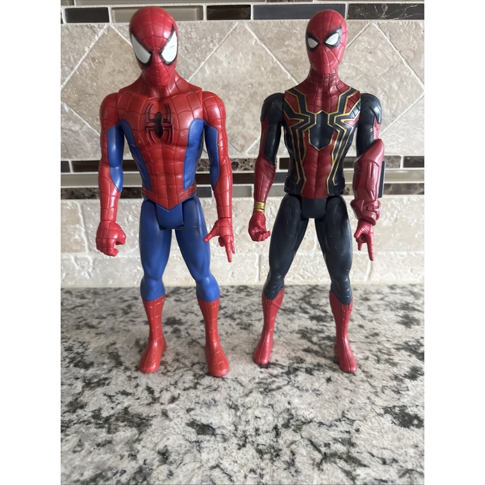 Marvel Avengers Titan Hero Lot  Iron Spider Man & Spider Man 12"